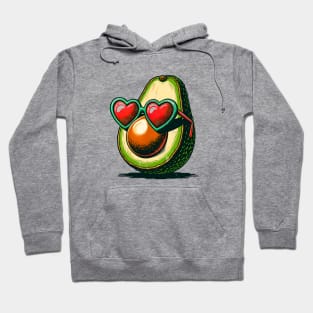 Avocado Love: Heart Shades Valentine's Day T-Shirt Hoodie